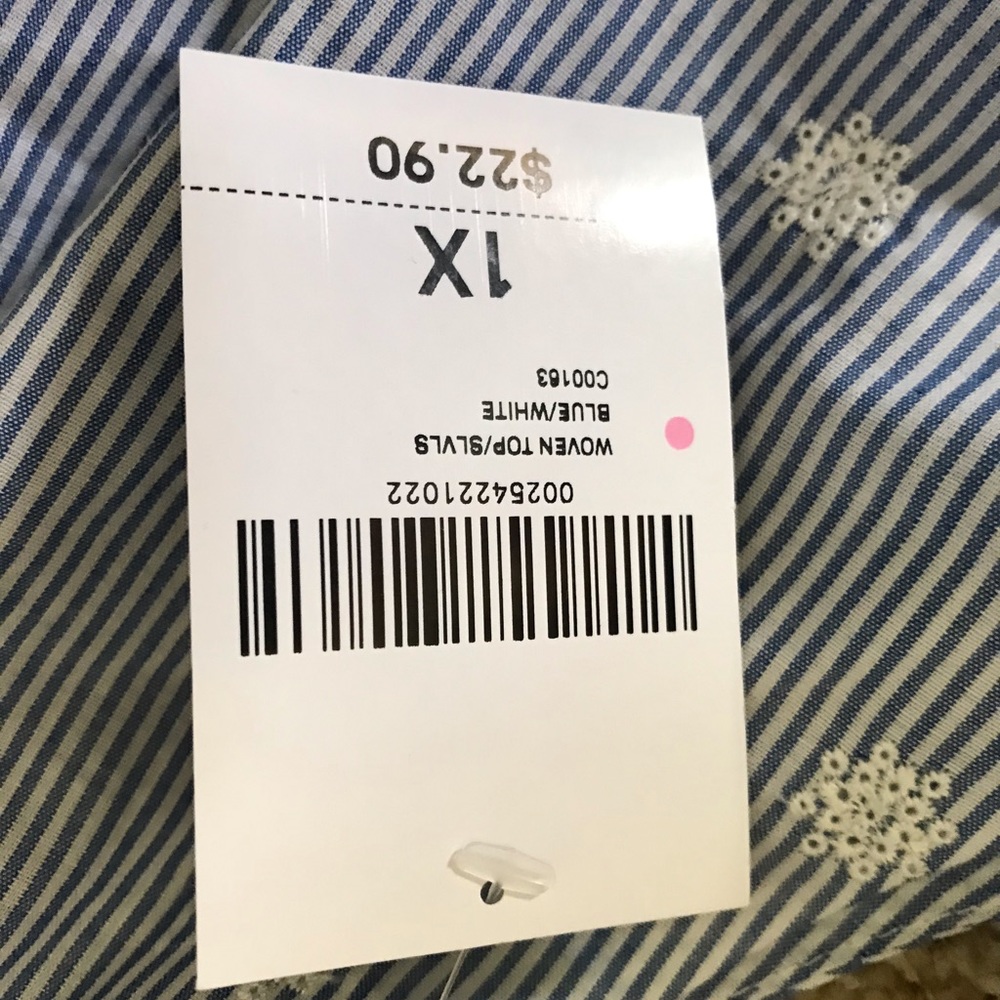 Forever 21 Blue and White Stripped Tank Top 1X - Picture 5 of 5